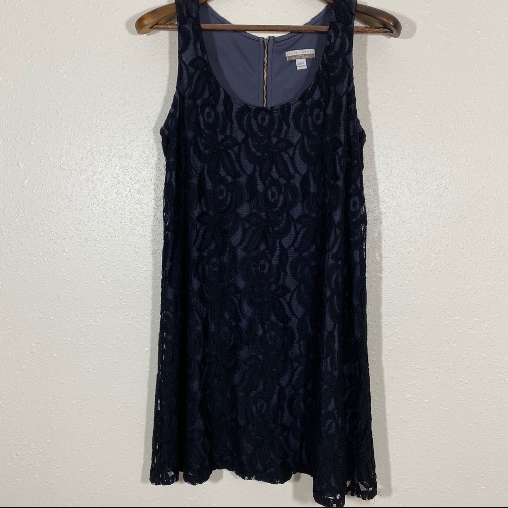 Andrea Behar Black lace Dress Lace overlay Sleeveless Mini Dress  made i…
